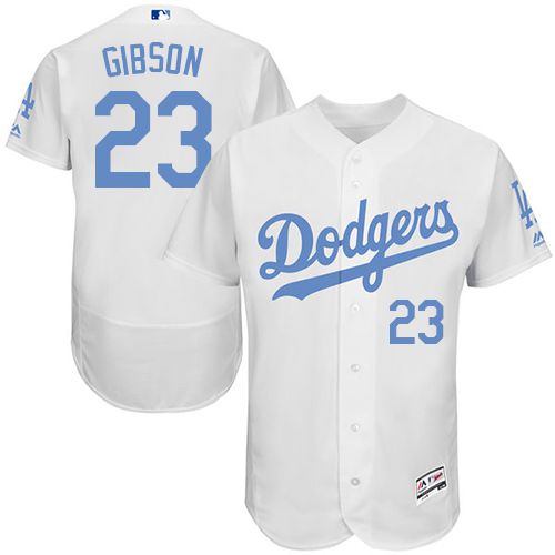 Dodgers #23 Kirk Gibson White Flexbase Authentic Collection Father's Day Stitched MLB Jersey
